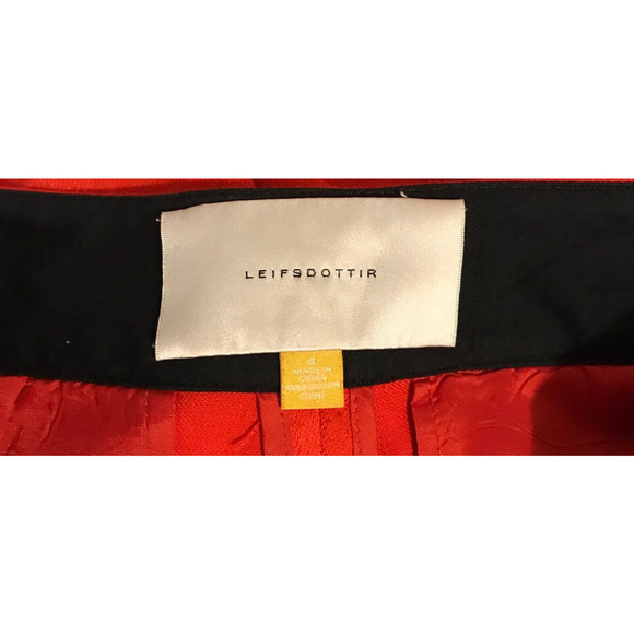 Anthropologie Leifsdottir Orange Cropped Ankle Zipper Pants - Size 4 - Picture 6 of 13